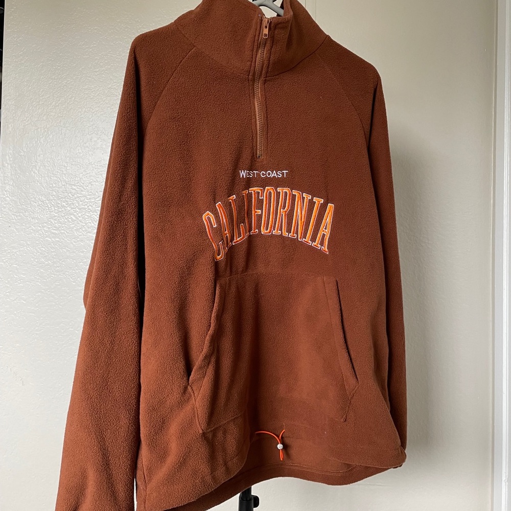 brown fleece sweater